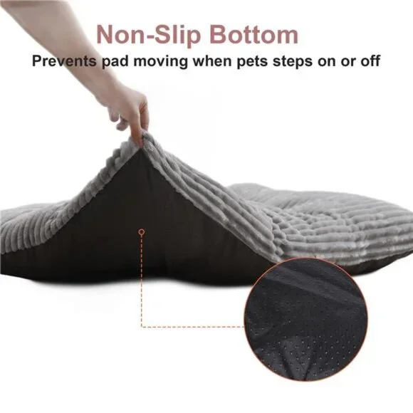 Large Dog Bed 23x18 inch Plush Soft Dog Cage Bed Washable Dog Mat with Non-Slip - Picture 7 of 7